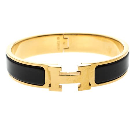 hermes clic h bracelet black and gold|fashion accessory hermes h bracelet.